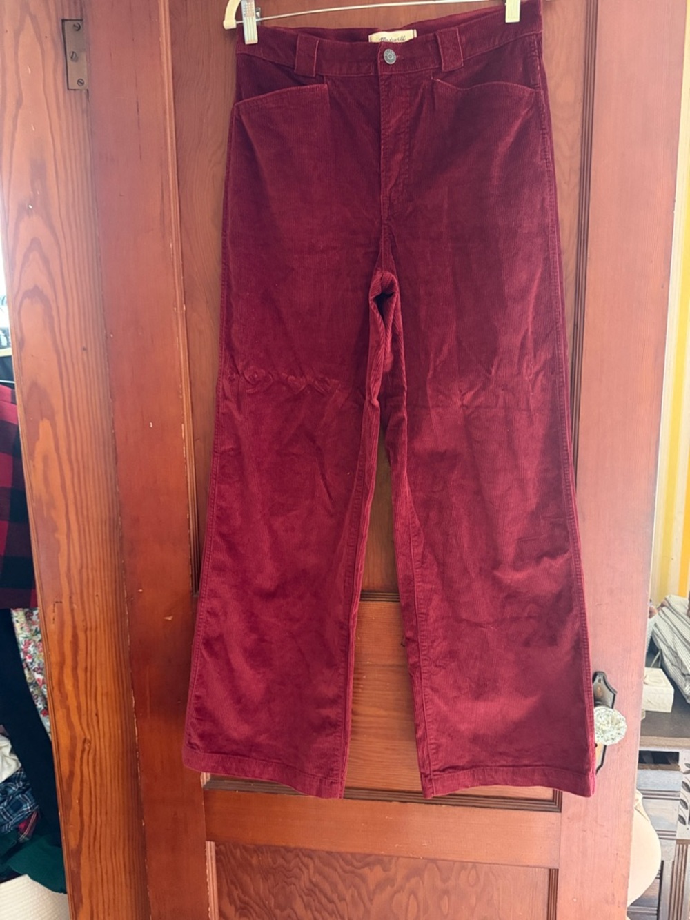 Madewell Deep Wine Wide Leg Corduroy Pants Size 28